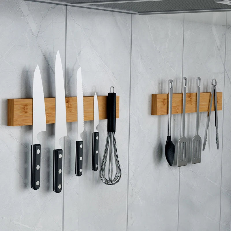 Elegant Bamboo Magnetic Knife Holder™