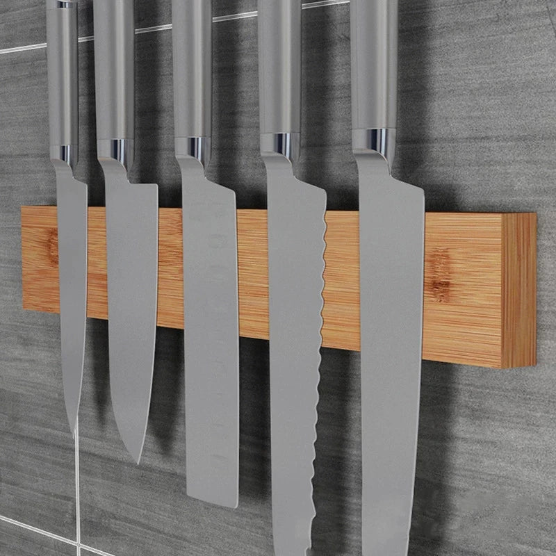 Elegant Bamboo Magnetic Knife Holder™