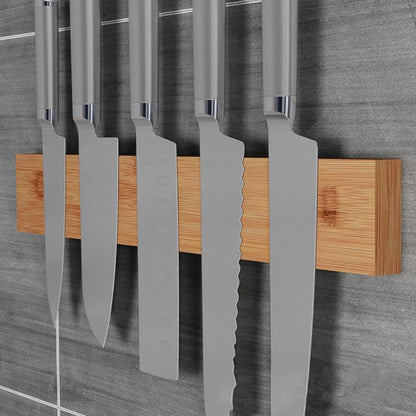Elegant Bamboo Magnetic Knife Holder™